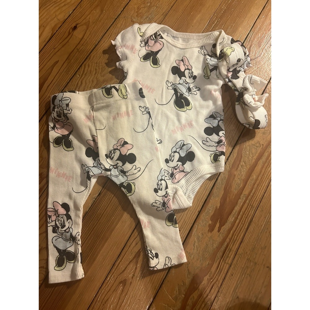 3-Piece Disney Baby Minnie Mouse Outfit 3-6 Month Girls